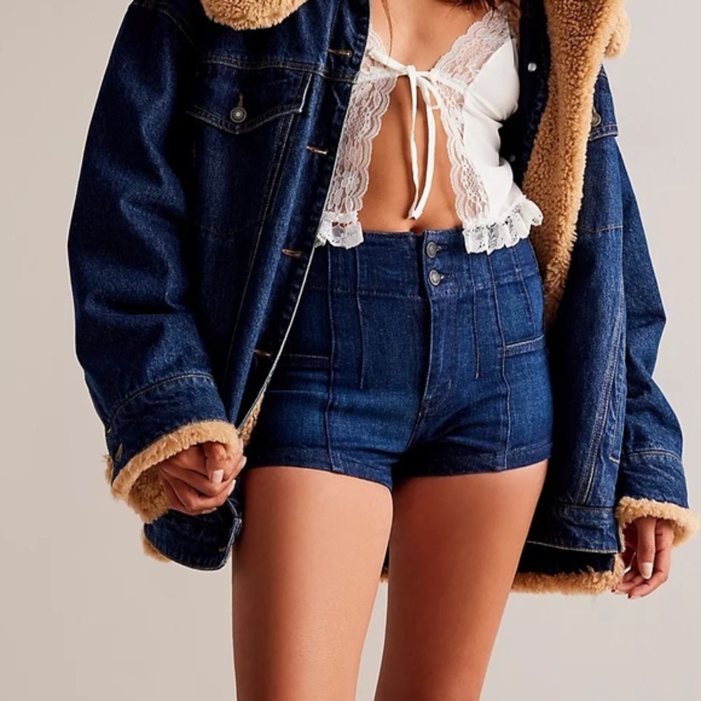 Free People Darkwash Shorts